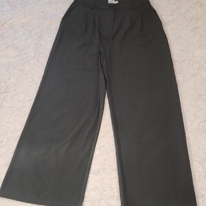 Sophisticated Charcoal Wide-Leg Pants